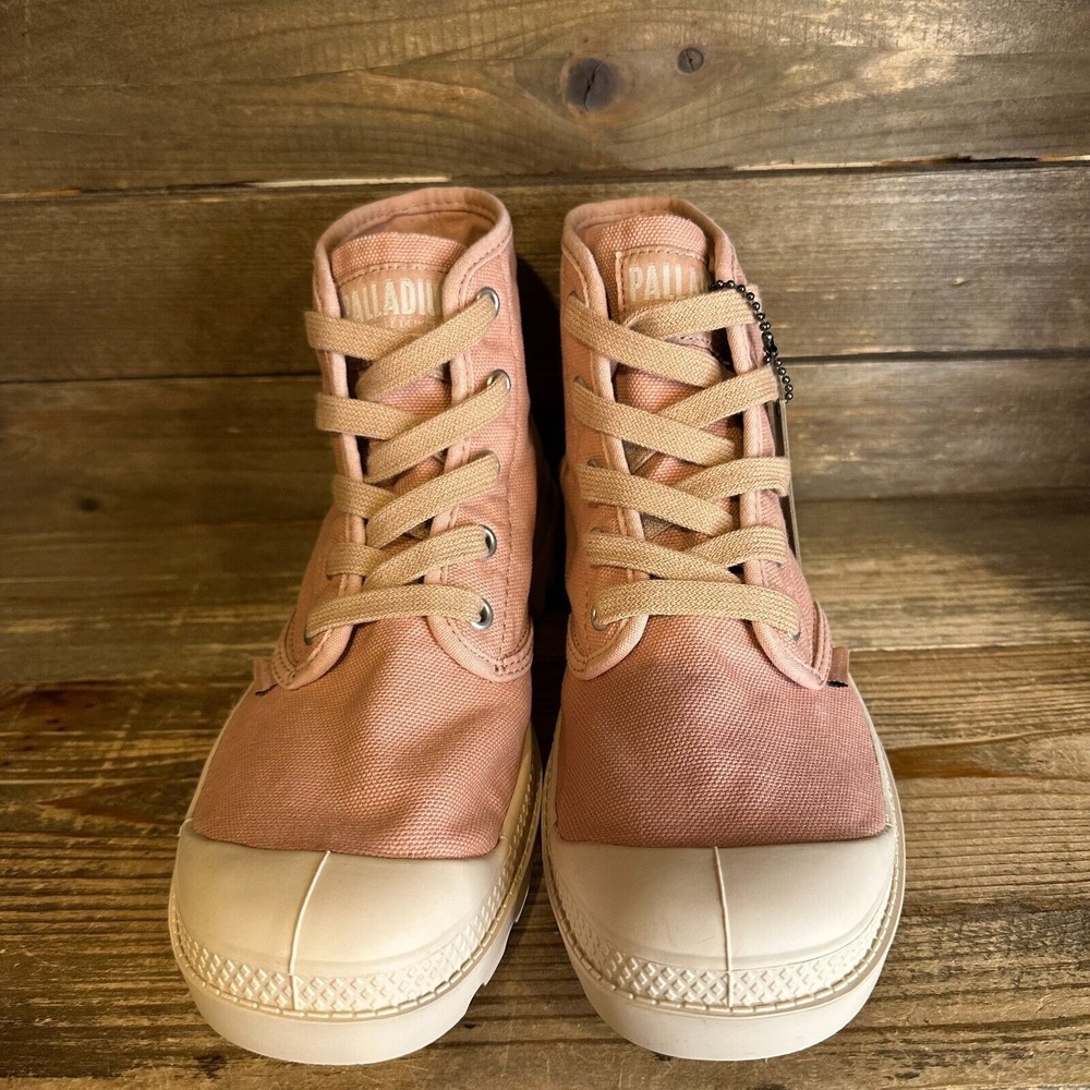 New Womens Palladium Pampa Hi Top Pink Canvas Shoes Sneakers Boots Size‎ 7.5 M - Picture 3 of 6